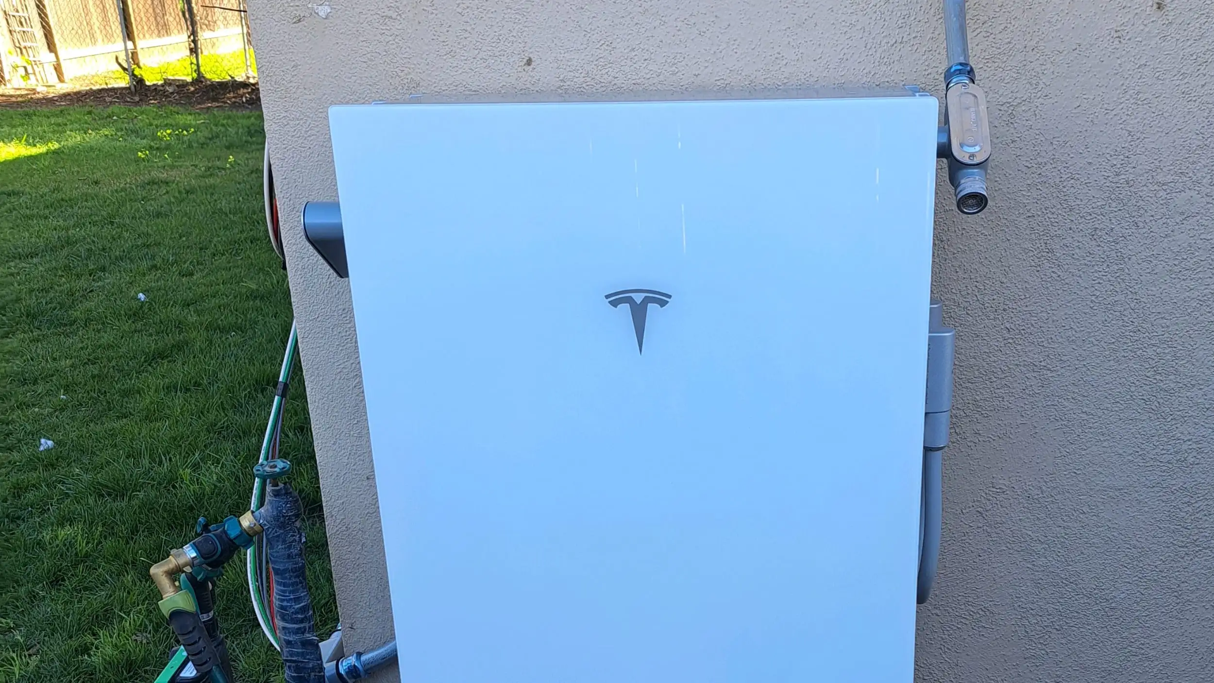 A Tesla Powerwall installed on the wall of a Northern California home.